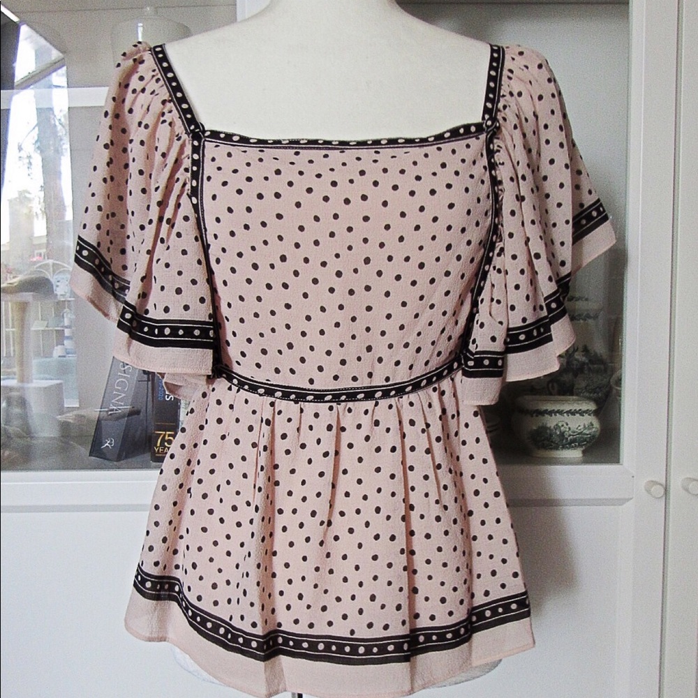 Max Studio Blush Pink Butterfly Sleeve Blouse NEW!